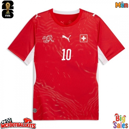 Switzerland Granit Xhaka #10 Replica Home Stadium Shirt World Cup 2026 Short Sleeve